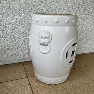 Ceramic Garden Stool W Faces