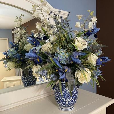 Stunning Blue & White Faux Arrangement