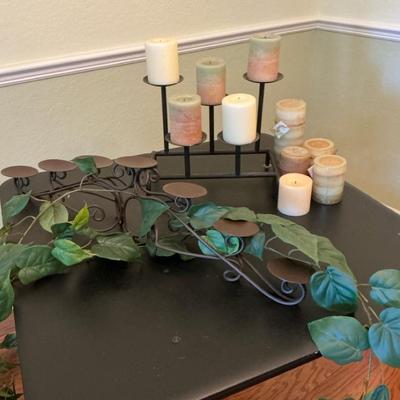 Fireplace Candelabra And Tabletop Candle Display
