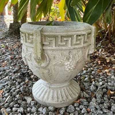 Small Grecian Concrete Pedestal Planter 