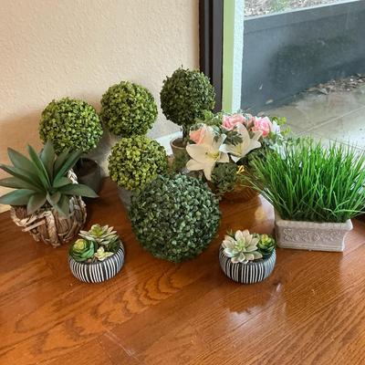 Faux Topiaries & Succulents