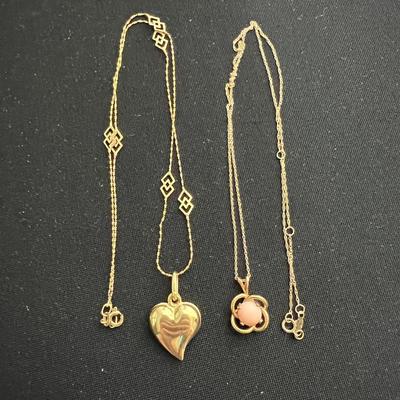 14k Necklace Pair