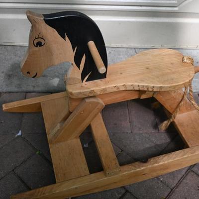 Wood rocking horse