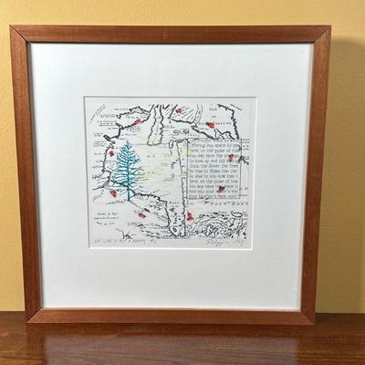 Unknown Artist, Mixed Media - "Life is But a Dream" | Map seemingly of the Hudson Bay with French Canadian landmarks, entitled...