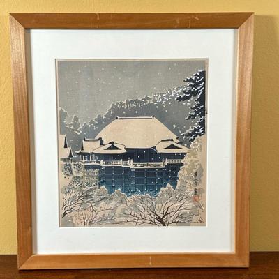 Tokuriki Tomikichiro (Japanese, 1902-2000) Woodblock Print - "Kiyomizu Temple" | A scenic print of "Kiyomizu-dera"...