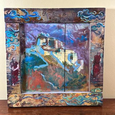 Unknown Artist (Tibetan/Chinese) Painting - Potala Palace | Tibetan/Buddhist scenic painting of possibly the Potala Palace in Lhasa,...