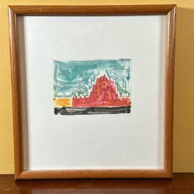 Unknown Artist, Monoprint - "Jaipur" 1/2 | Abstract portrayal of Jaipur, India entitled "Jaipur". Monoprint. Framed...