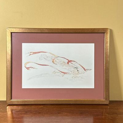 Unknown Artist (Japan) Woodblock Print - Goddess of Mercy | Japanese/Buddhist flying deity, potentially Kannon, the Goddess of Mercy....