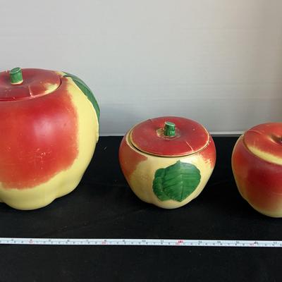 1940s Hull Pottery Apple  Canisters