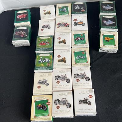Hallmark Keepsake Ornaments - Motorcycles, Cars, Airplanes 