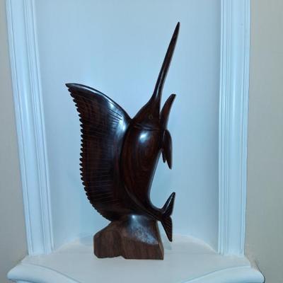 Carved Swordfish sculpture