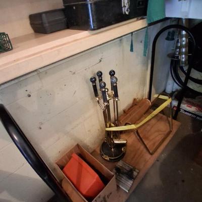 log holder, fireplace tools
