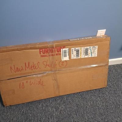 New metal shelving in box