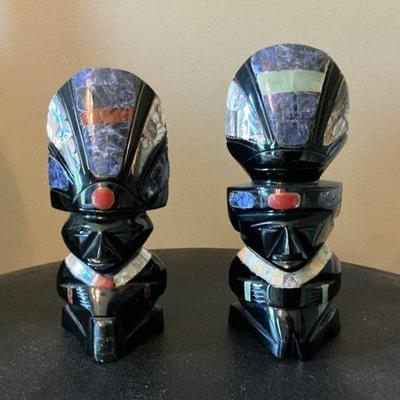 Carved Obsidian Statues