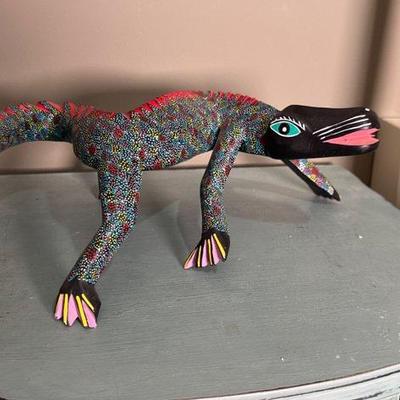 Folk Art Wood Carved Alebrijes Lizard