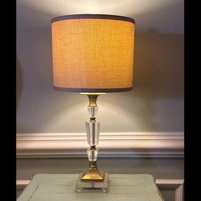 Lucite and metal table lamps