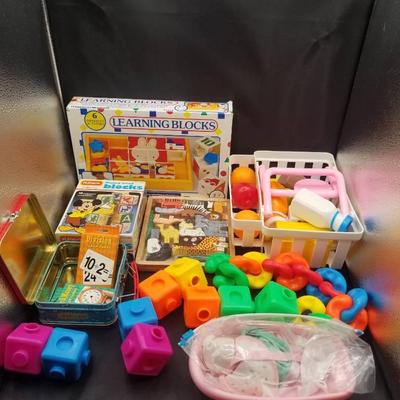 (MDR3097) Preschool Toy Lot + Playskool Block Bucket 