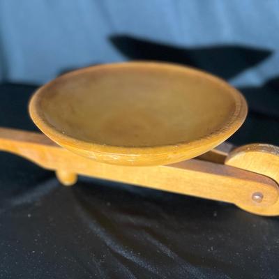 (S411) Vintage Wooden Bowl Cart, Centerpiece Bowl