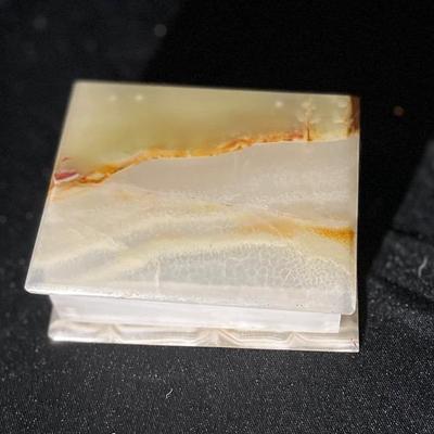 (S431) Onyx Marble Trinket Box
