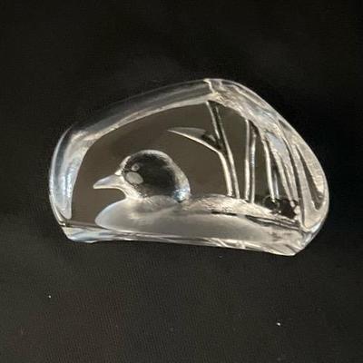 (S402) Vintage Mat Jonasson Crystal Duck