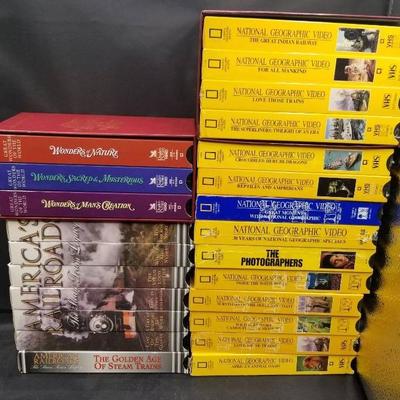 (MDR3070) National Geographic And America's Railroads On VHS Most NG Are Unopened 
