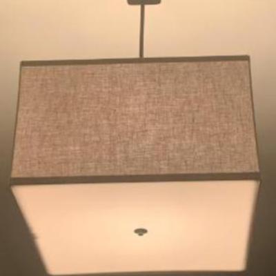 Custom linen modern square light pendant  (3)
