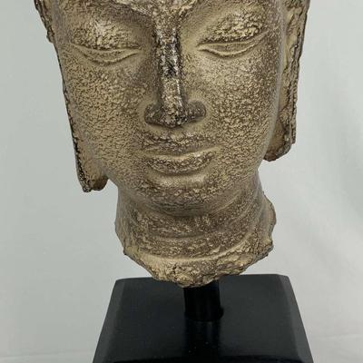Mounted Buddha Head Sculpture