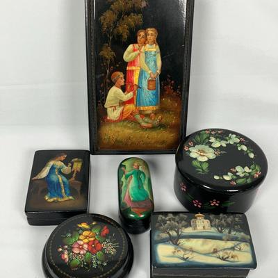 Russian Lacquer Trinket Boxes 