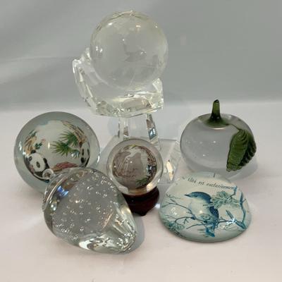 Glass Paperweights & Globe