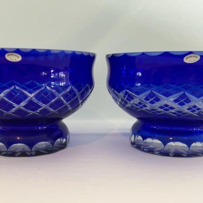 Cobalt Blue Hand Made Crystal Bowls