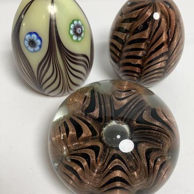 Striped Paperweights - Murano Glass