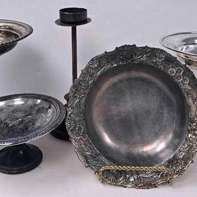"Rank M. Whitin" Silver Plate Pedestal Bowl and More