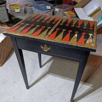 1 Drawer Side Table With Backgammon Top