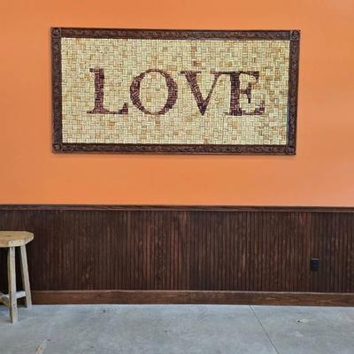 Large Cork LOVE Handmade Wall Art 