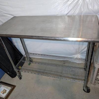 2 Tier Stainless Steel Rolling Table