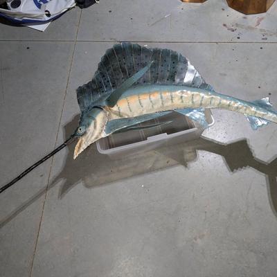 Metal Wall Mounted Sailfish Sculpture 