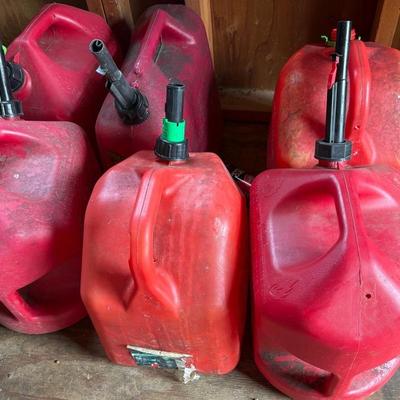 Assortment Of 5 Gallon Gas Cans