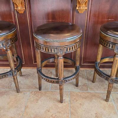 3 Swivel Bar Stools Chairs
