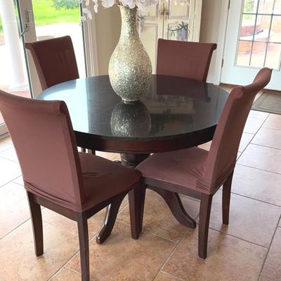 Marble Top Round Table And Four Chairs