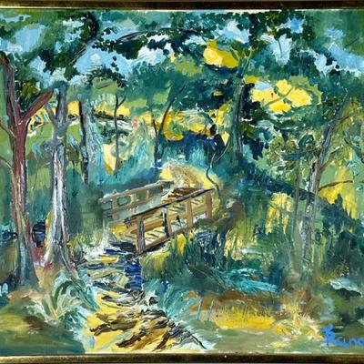 DAVID FRANCIS OIL PAINTING | Forest scene Oil on canvas. 19.5 x 23.5 in. Canvas. Signed lower right - h. 20.5 x w. 24.75 in (frame)
