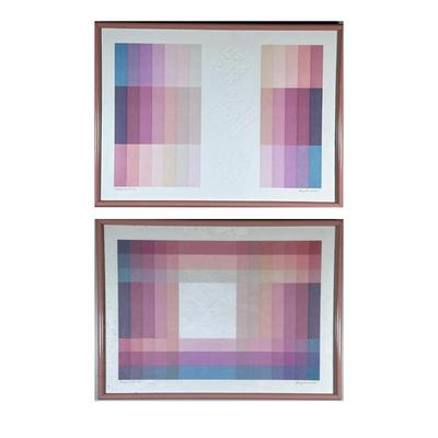 (2pc) AUDREY GRENDAHL KUHN (20TH/21ST CENTURY) LITHOGRAPHS | Set of 2 color lithographs including “Transparencies One” 9/150, and...
