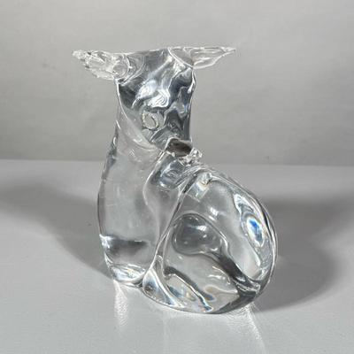(1pc) French Daum Nancy Glass Deer | Large signed French Daum glass deer. Signed on side - h. 7.5 x w. 4 x d. 6 in
