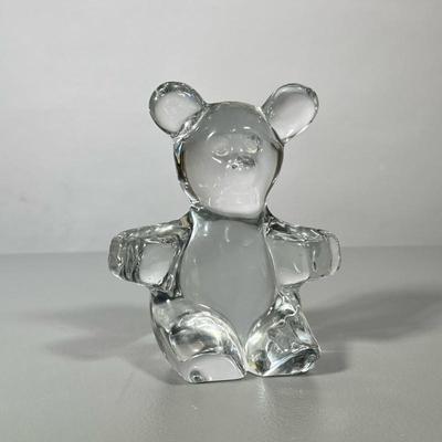 (1pc) Daum Nancy Glass Teddy Bear | Signed Daum Nancy glass teddy bear - h. 6 x w. 5 x l. 5 x d. 3 in
