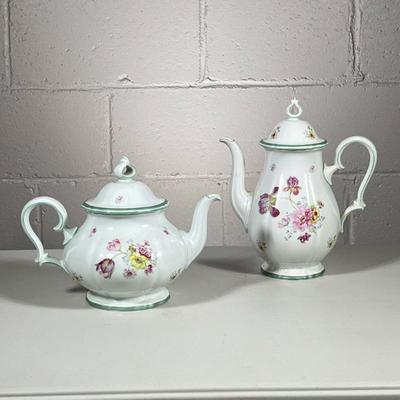 (2pc) Matching Coffee/Tea Pots | Rosenthal china pieces with floral design. - h. 11 x w. 9 in (Coffee Pot)
