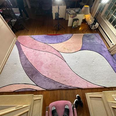 EDWARS FIELDS PASTEL RUG | Colorful pastel pink & purple rug by Edward Fields - w. 106 x l. 172 in
