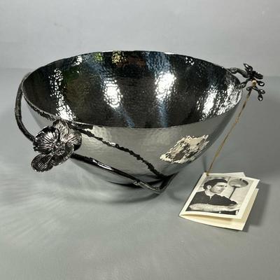 Michael Aram Bowl | Black Orchid Bowl, NIB. Made of black nickelplate and stainless steel. - h. 5 x dia. 11 in
