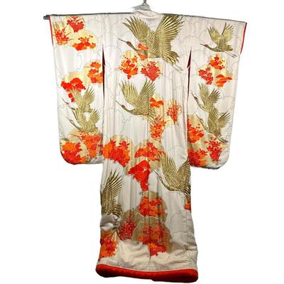 JAPANESE KIMONO | Traditional Japanese kimono on hanging hardware - h. 72 x w. 51 in
