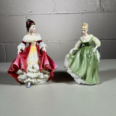 (2pc) ROYAL DOULTON FIGURINES | Including: Southern Belle HN 2229, and Fair Lady HN 2193 Dimensions: h. 8 x w. 6 x d. 4 in
