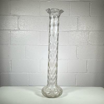 Oversized blown GLASS VASE | Large textured blown glass vase - h. 34.5 x dia. 8.5 in
