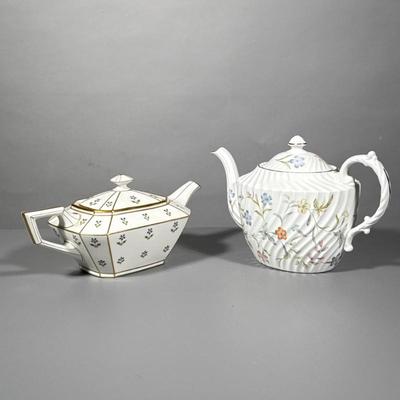(2pc) Tea Pots | One is marked Limoges and the other is Ansley . - h. 7 x w. 10 in (Taller)
